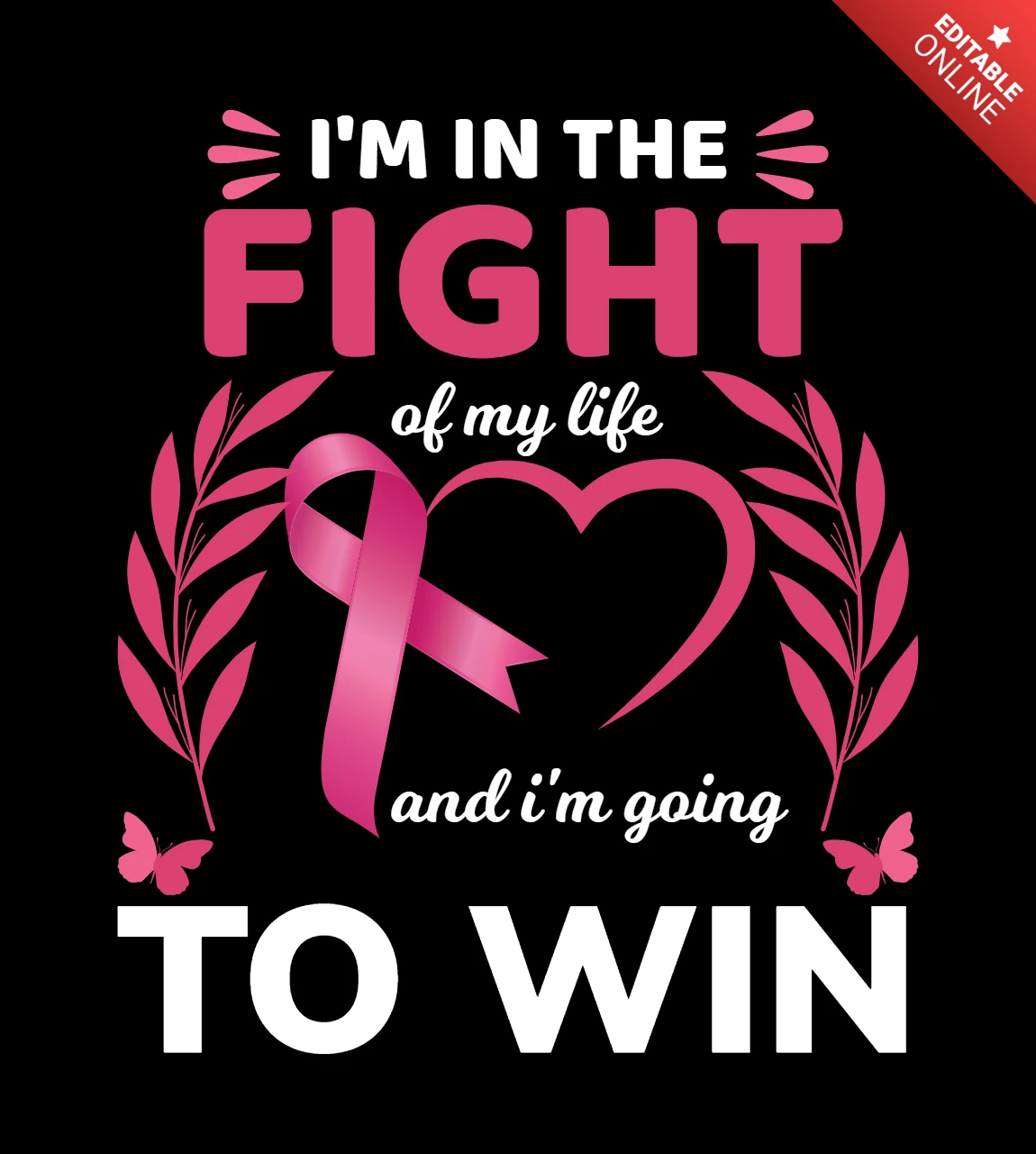 I'm in The Fight Breast Cancer T-shirt Design Template