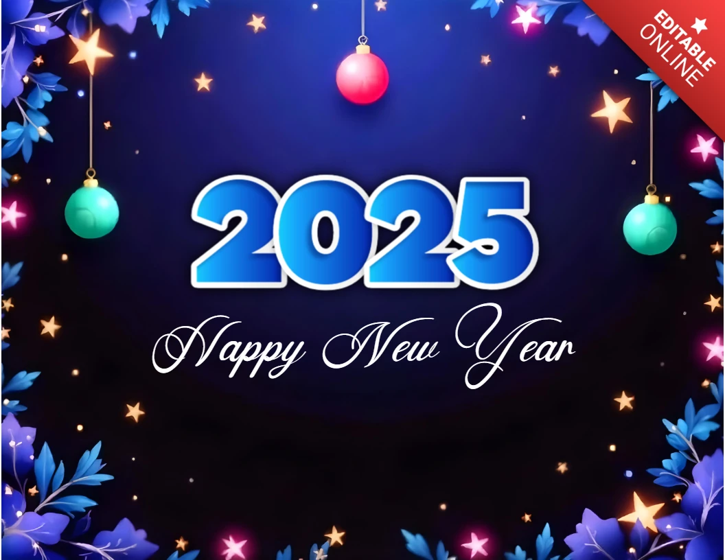 2025 Happy New Year Festive Night Design Template