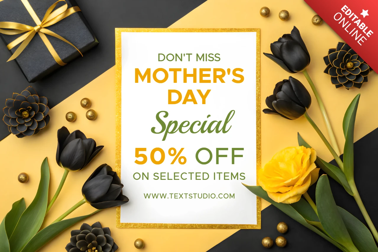 Elegante Muttertags-Promotion-Vorlage mit Blumendesign für Sonderangebot