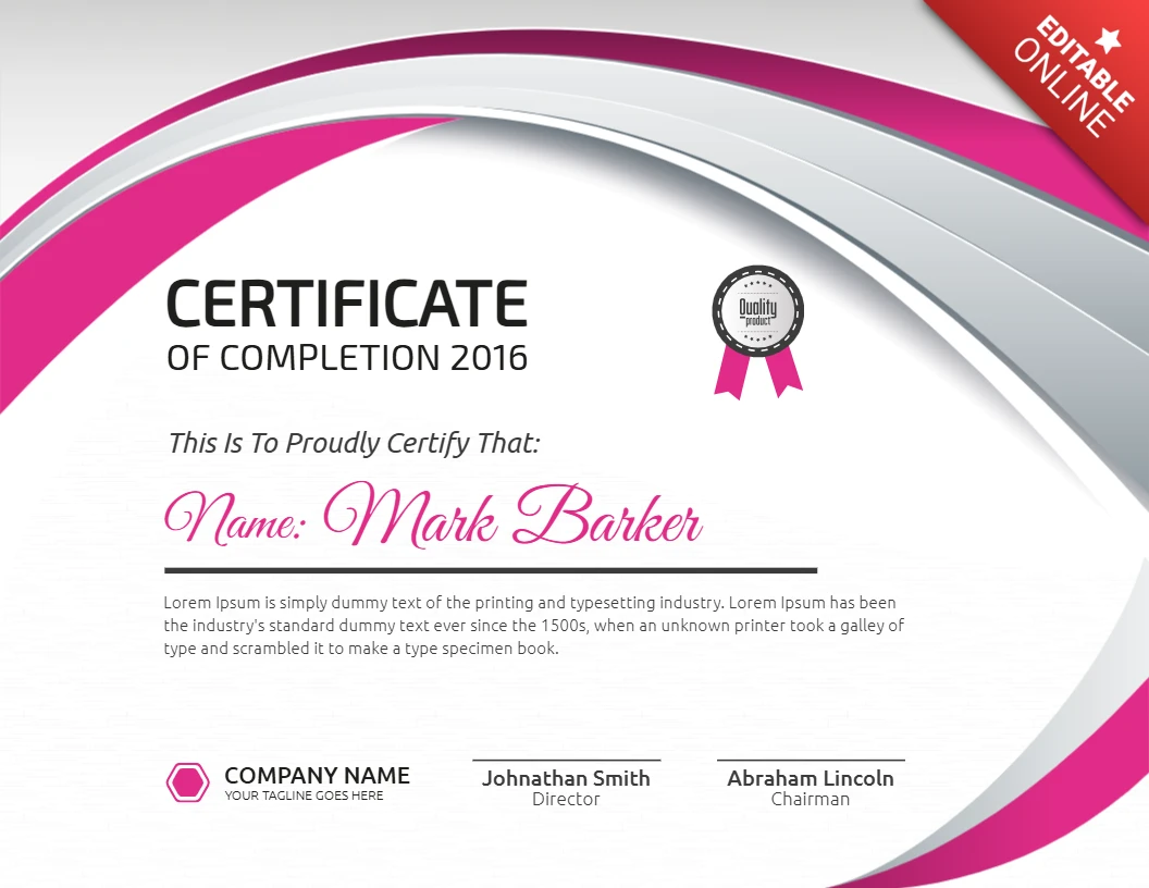 Abstract Modern Corporate Certificate Post Design Template