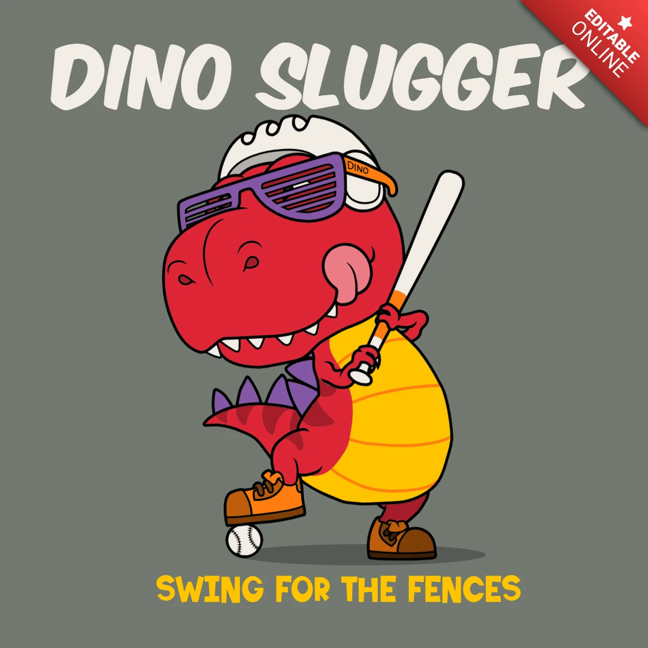 Szablon projektu baseballu Dino Slugger: zamach na ogrodzenie