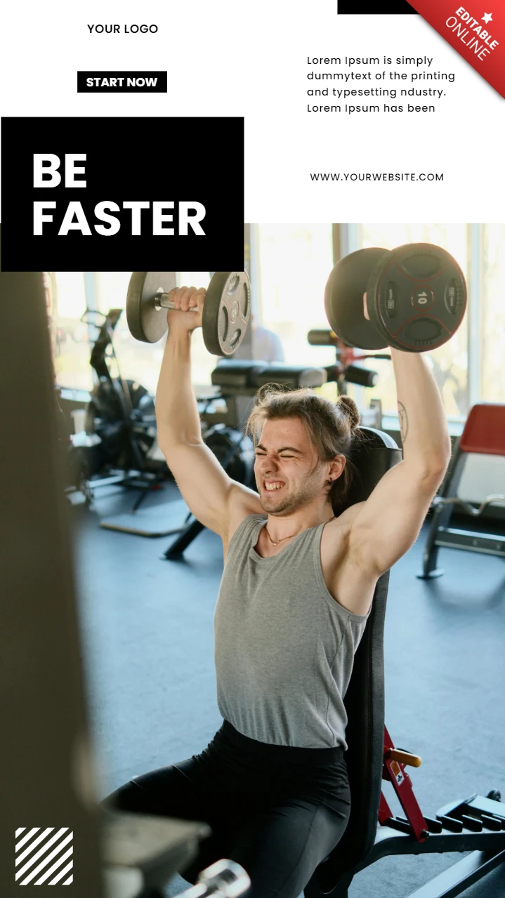 Be Faster Fitness Center Instagram Story Post Design Template