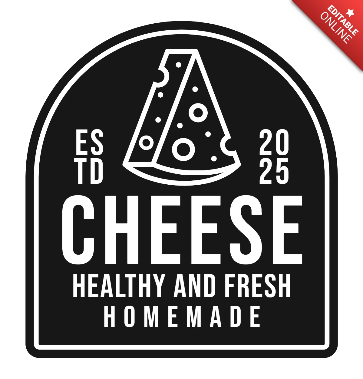 Modèle de logo pour le fromage frais et sain fait à la maison