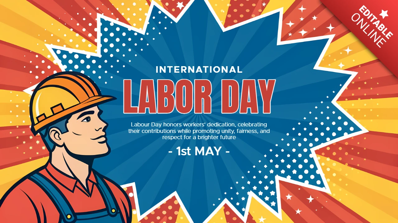 Pop Art Labor Day Celebration Template Design