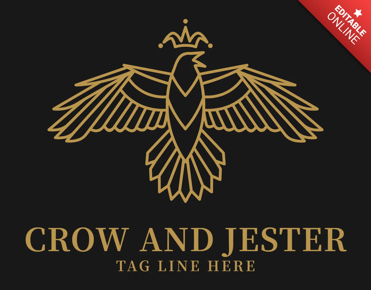 Crow And Jester Logo Design Template
