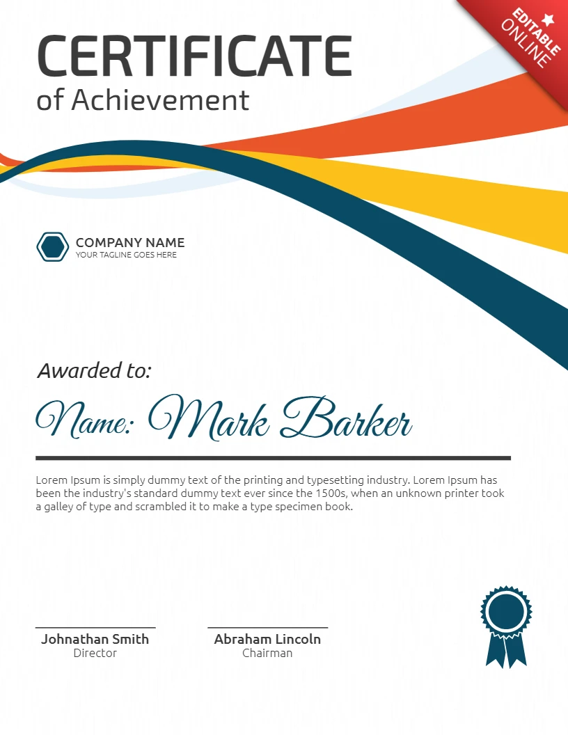 Abstracte moderne certificaat van voltooiing post ontwerpsjabloon