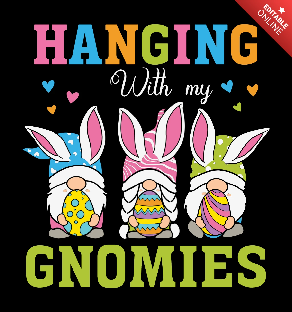 Colgando con mis gnomos divertido diseño de la camiseta de Pascua