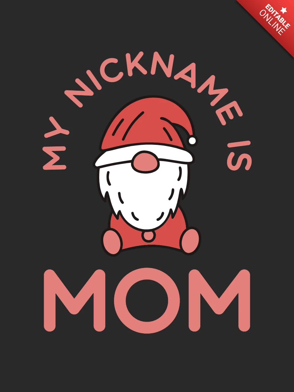 Día de la madre mi apodo es mamá diseño de plantilla de camiseta