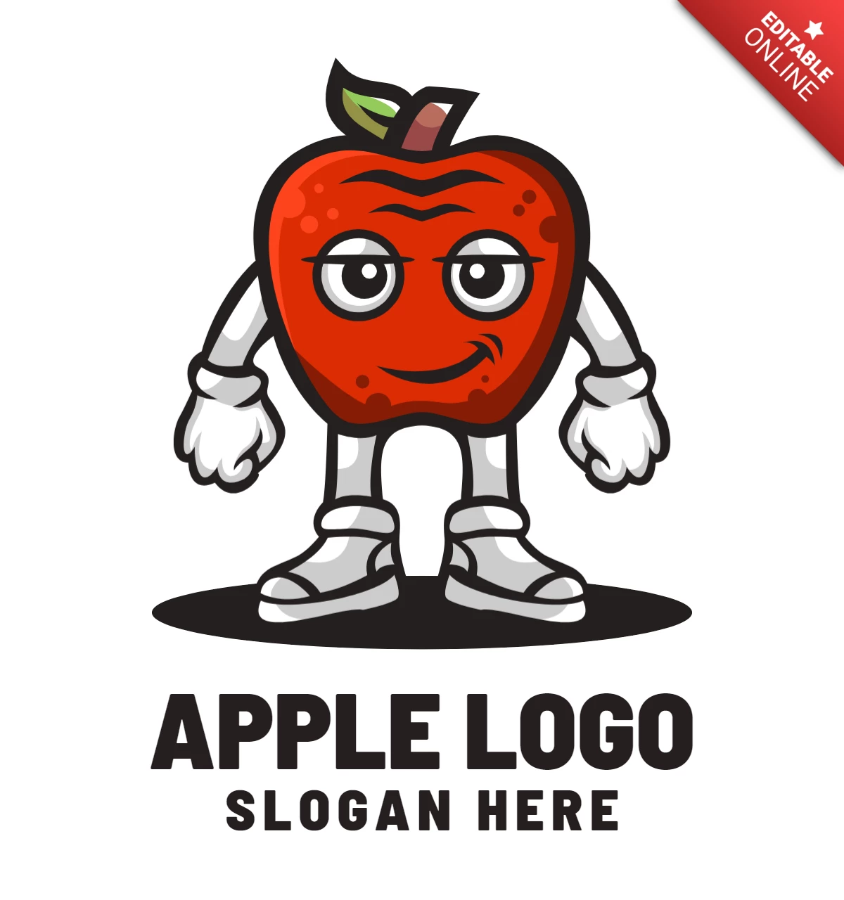 Plantilla de diseño de logotipo de personaje de Apple