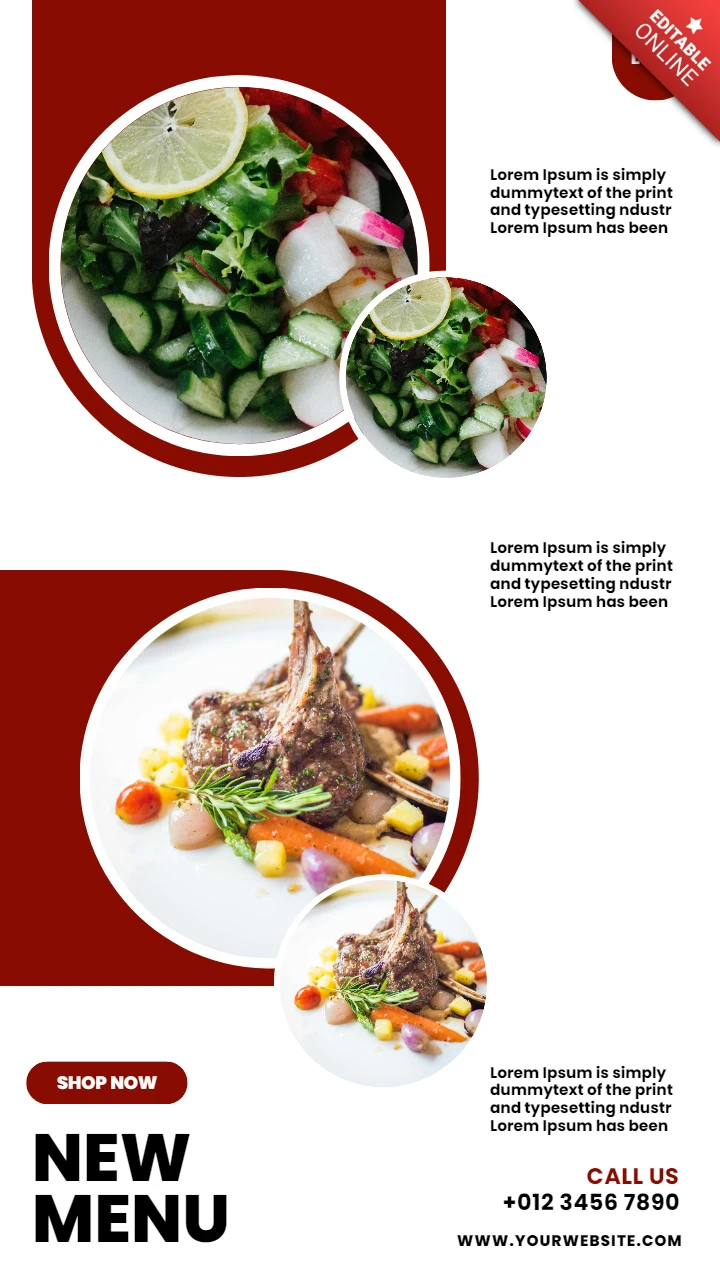 Impactful Ad Restaurant Instagram Story Post Design Template