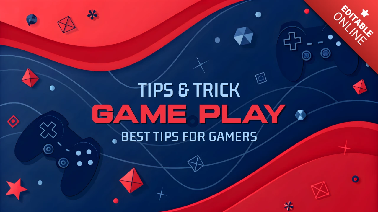 Gamingtips-sjabloon met controllerontwerp voor gamers