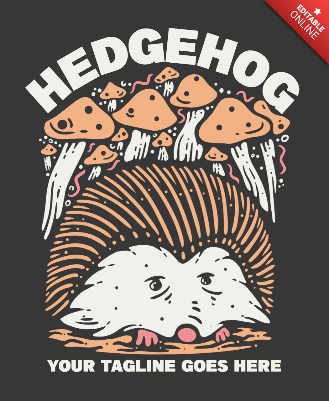 Plantilla de diseño de camiseta vintage Hedgehog