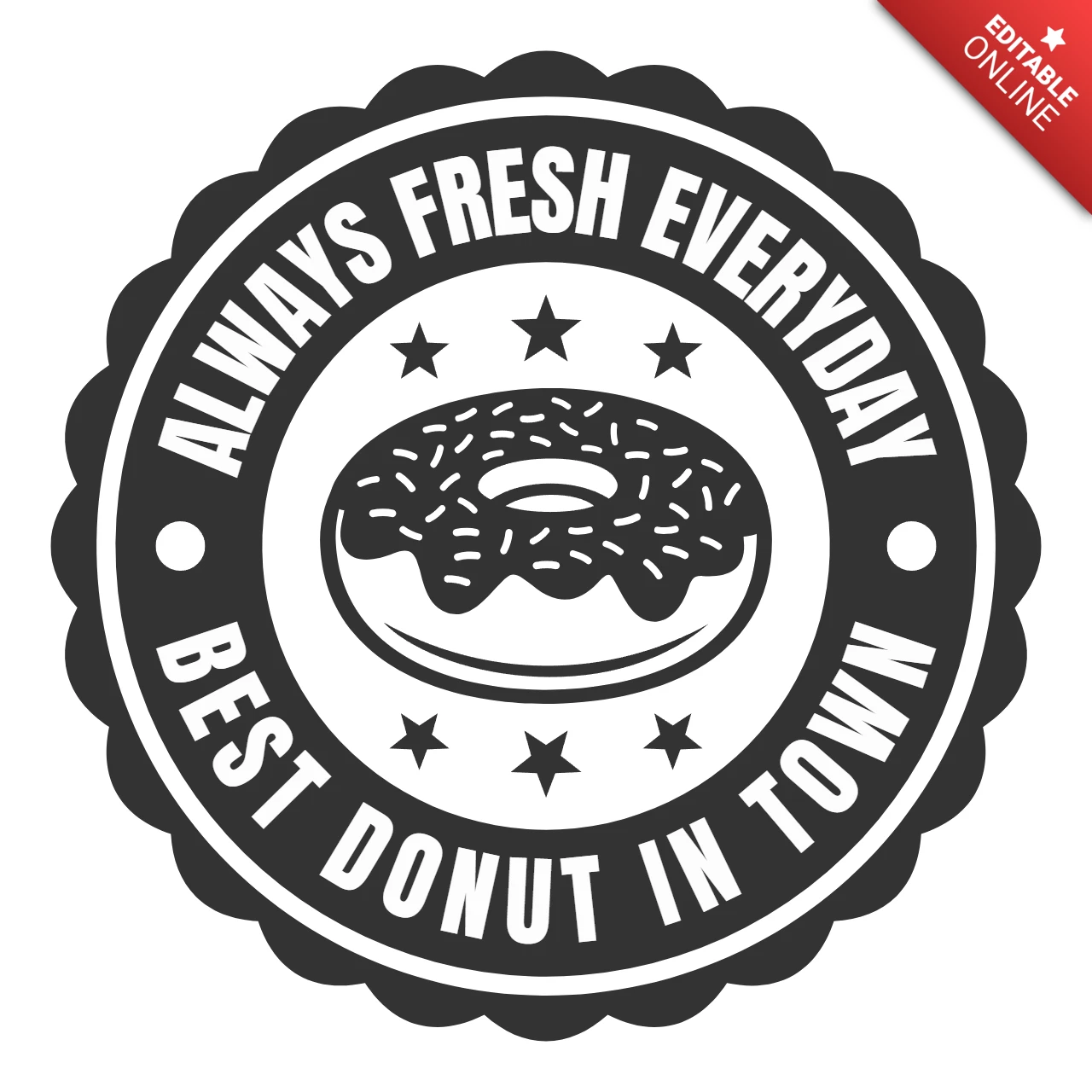 Modèle de logo pour un donut frais