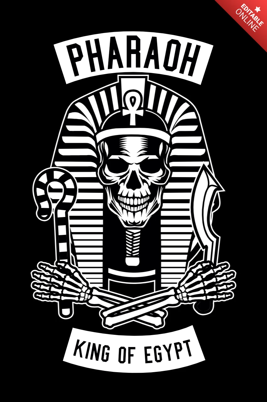 Farao koning van Egypte t-shirt ontwerpsjabloon
