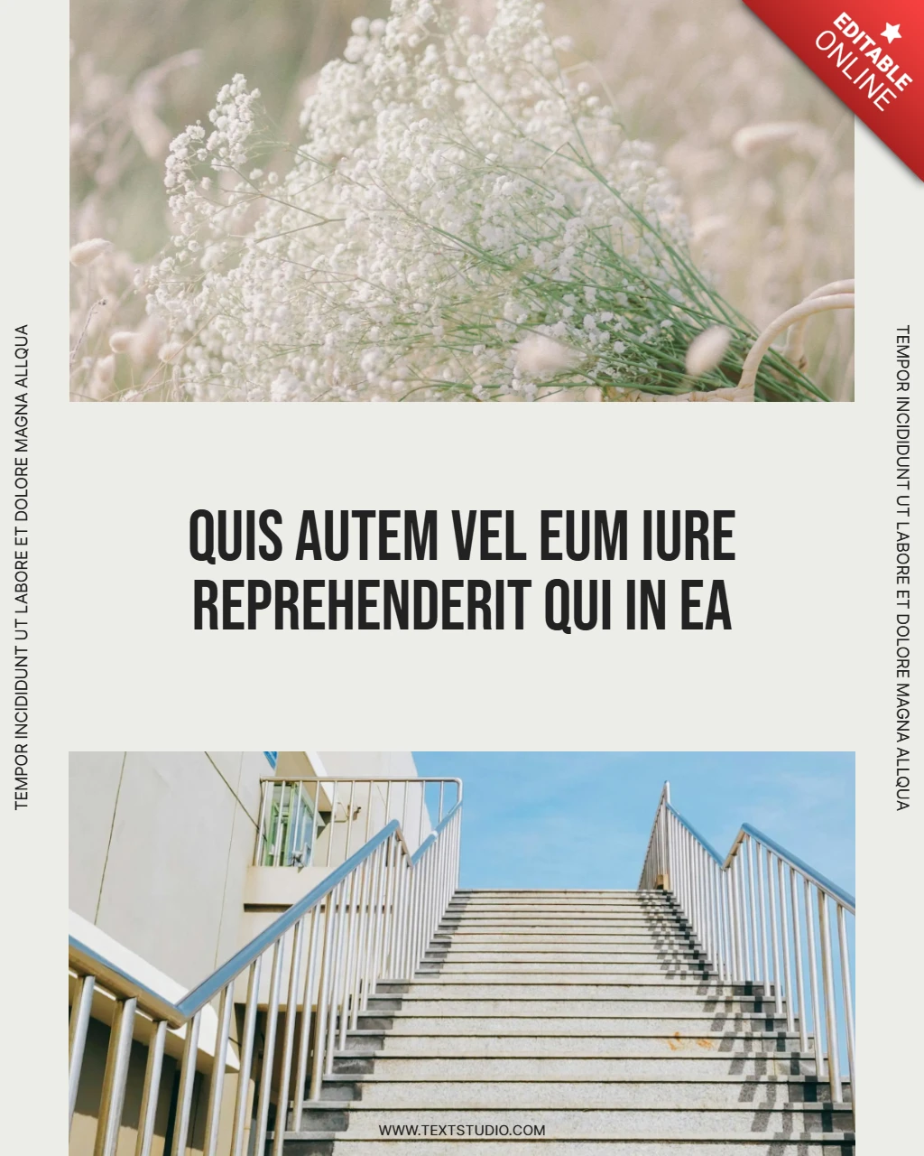 Минималистская лестница и природа Шаблон дизайна instagram-поста