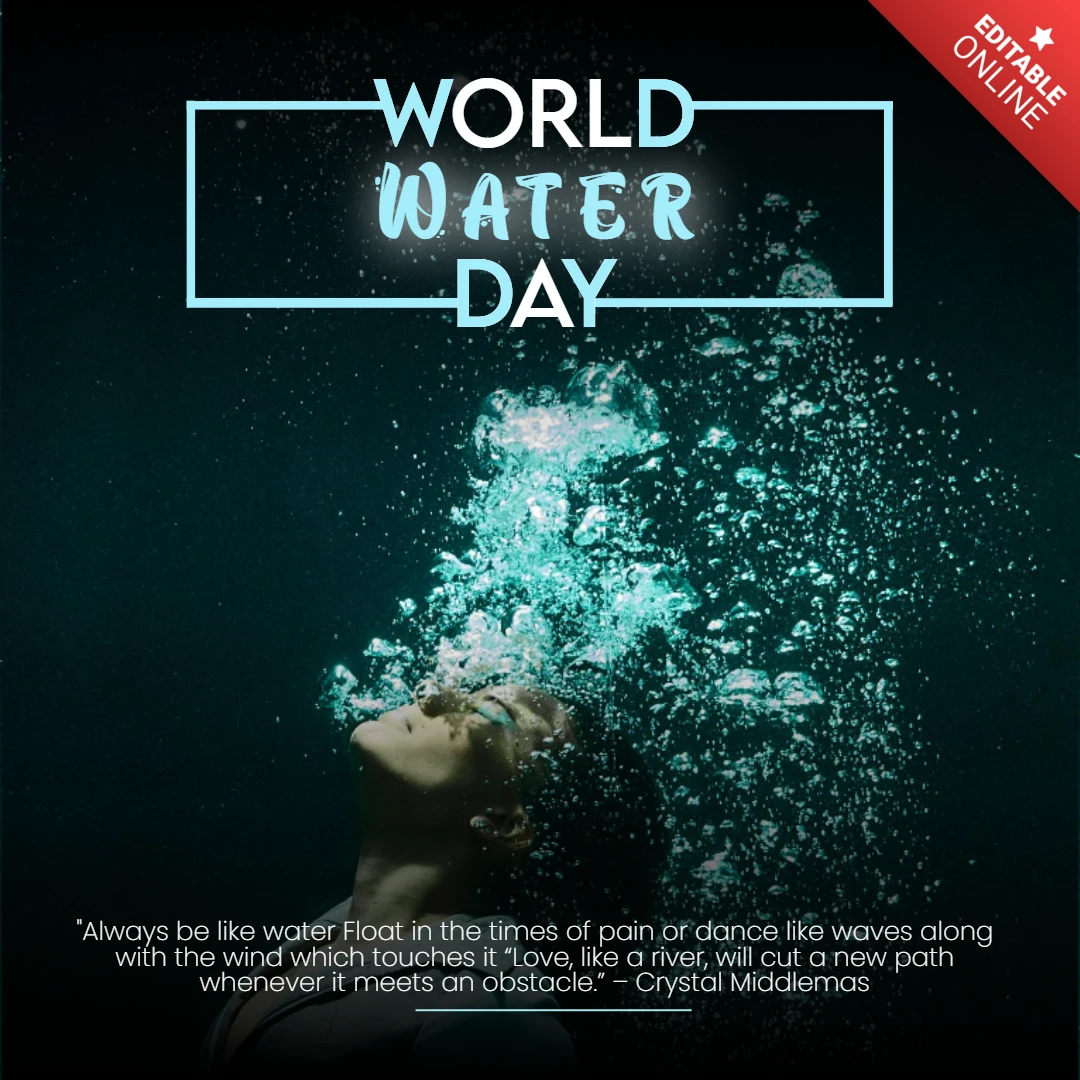 Modello editabile minimalista per la Giornata mondiale dell'acqua