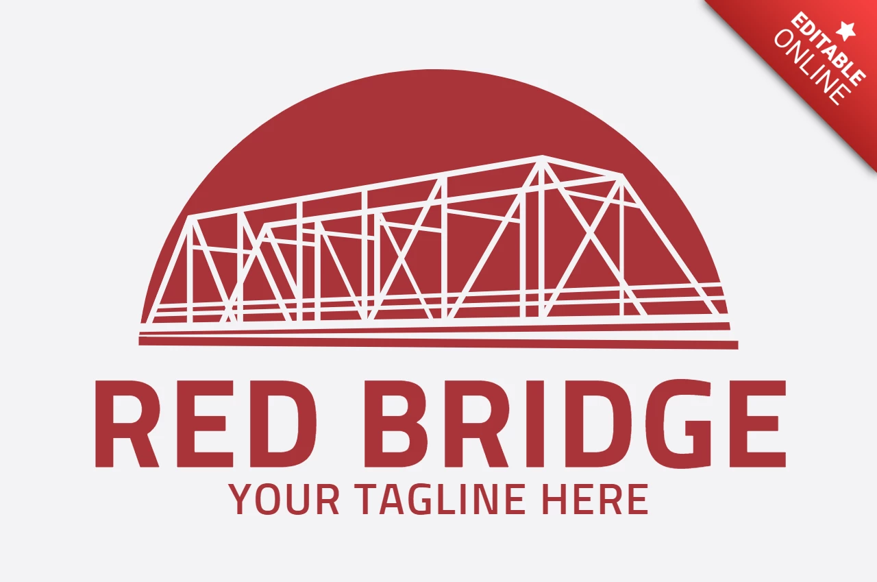 Red Bridge Logo Design Template