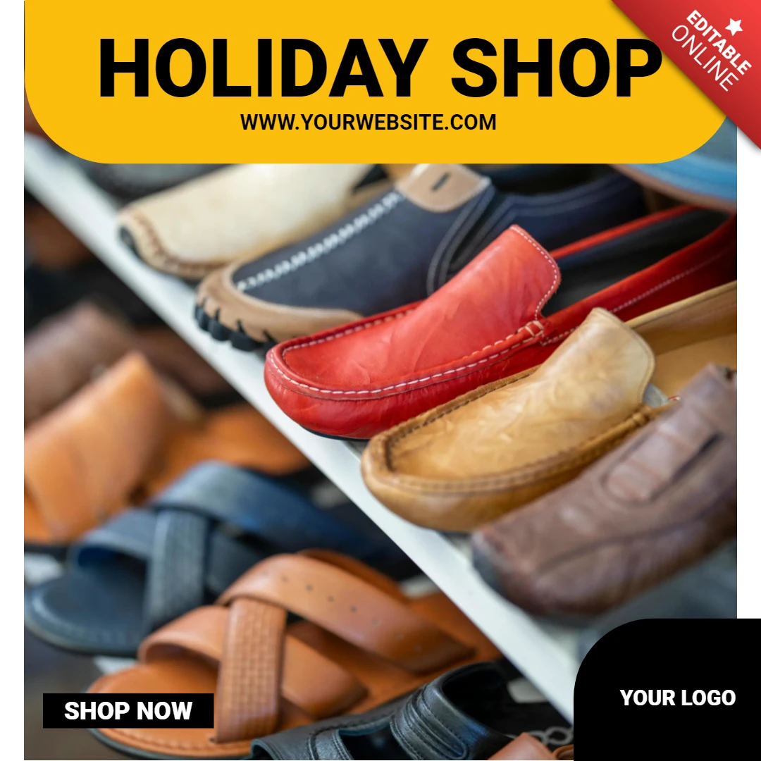 Vakantiewinkel streetwear loafers uitverkoop instagram post ontwerp sjabloon