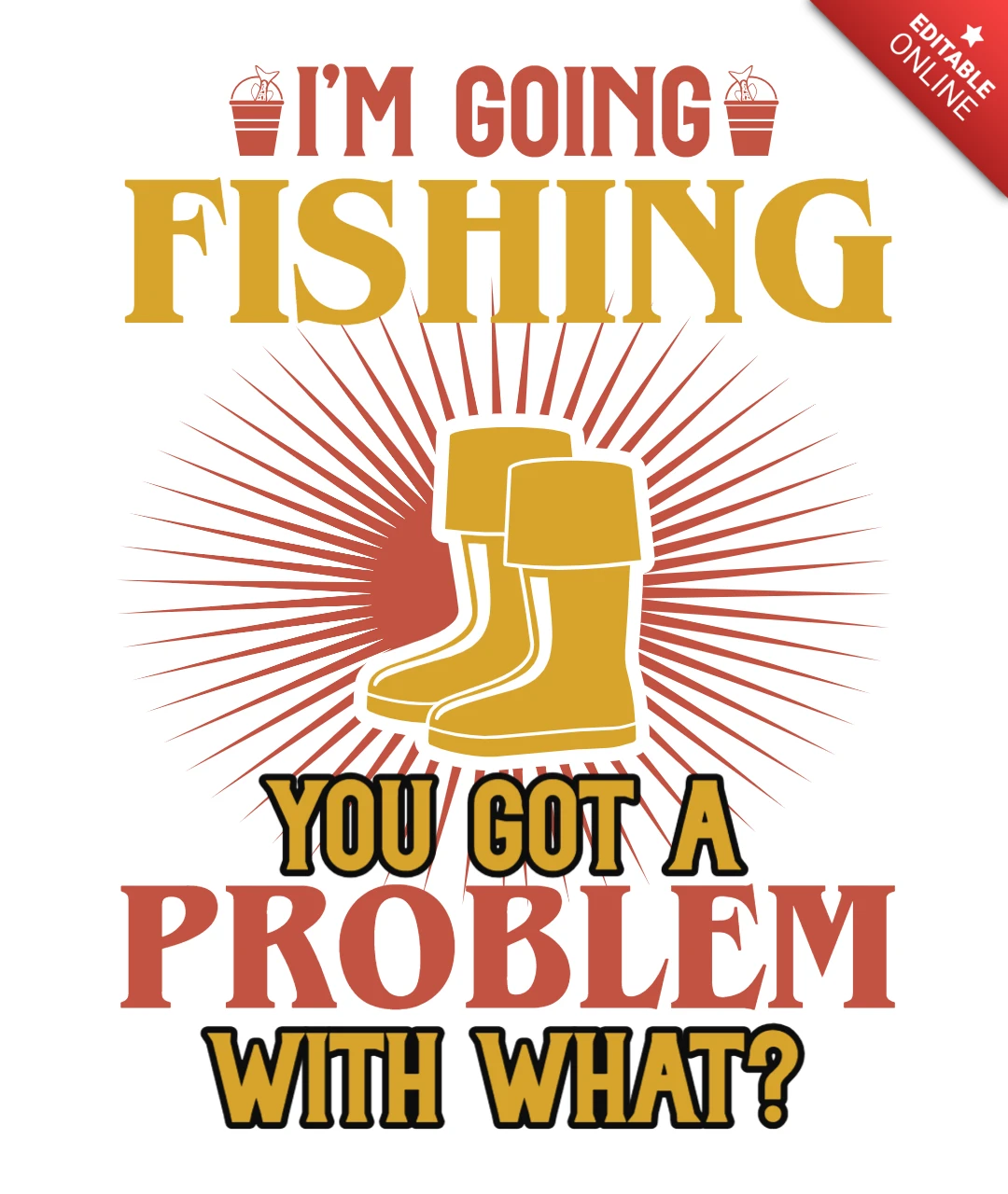 Vintage Fishing Humor Design Template for T-Shirts