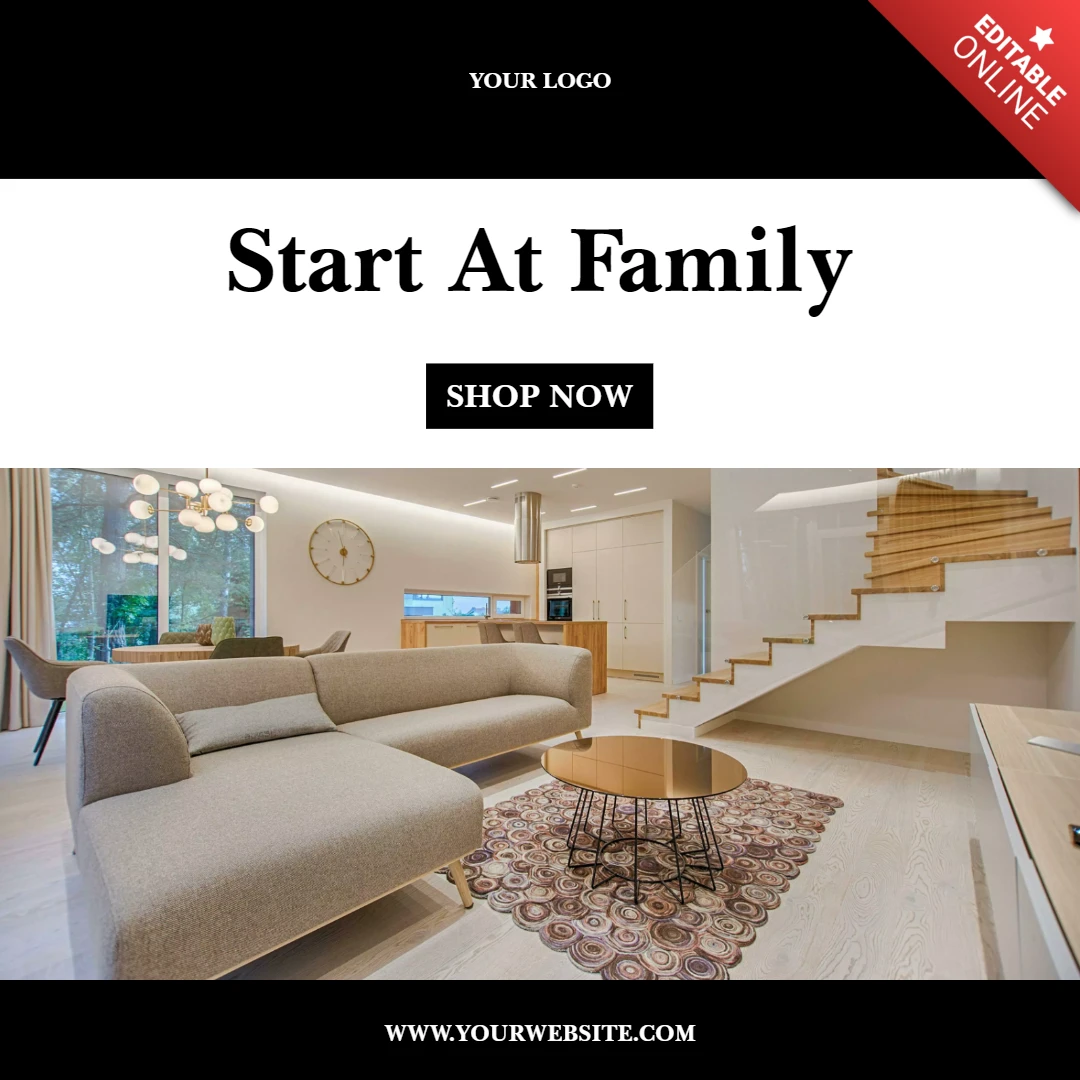 Black And White Elegant Promotional Instagram Post Design Template