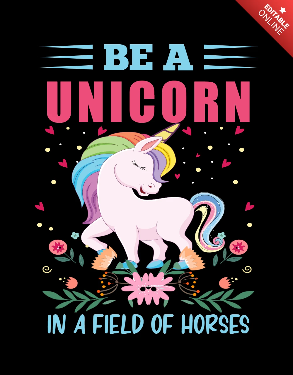 Modello di maglietta Be a unicorn