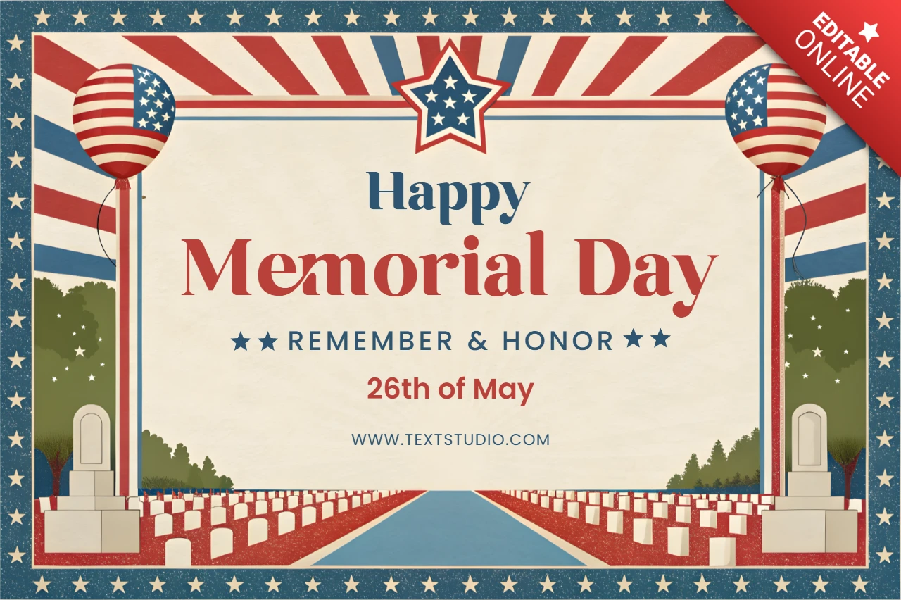 Vintage Memorial Day Design Template - Celebrate and Honor with Patriotic Style