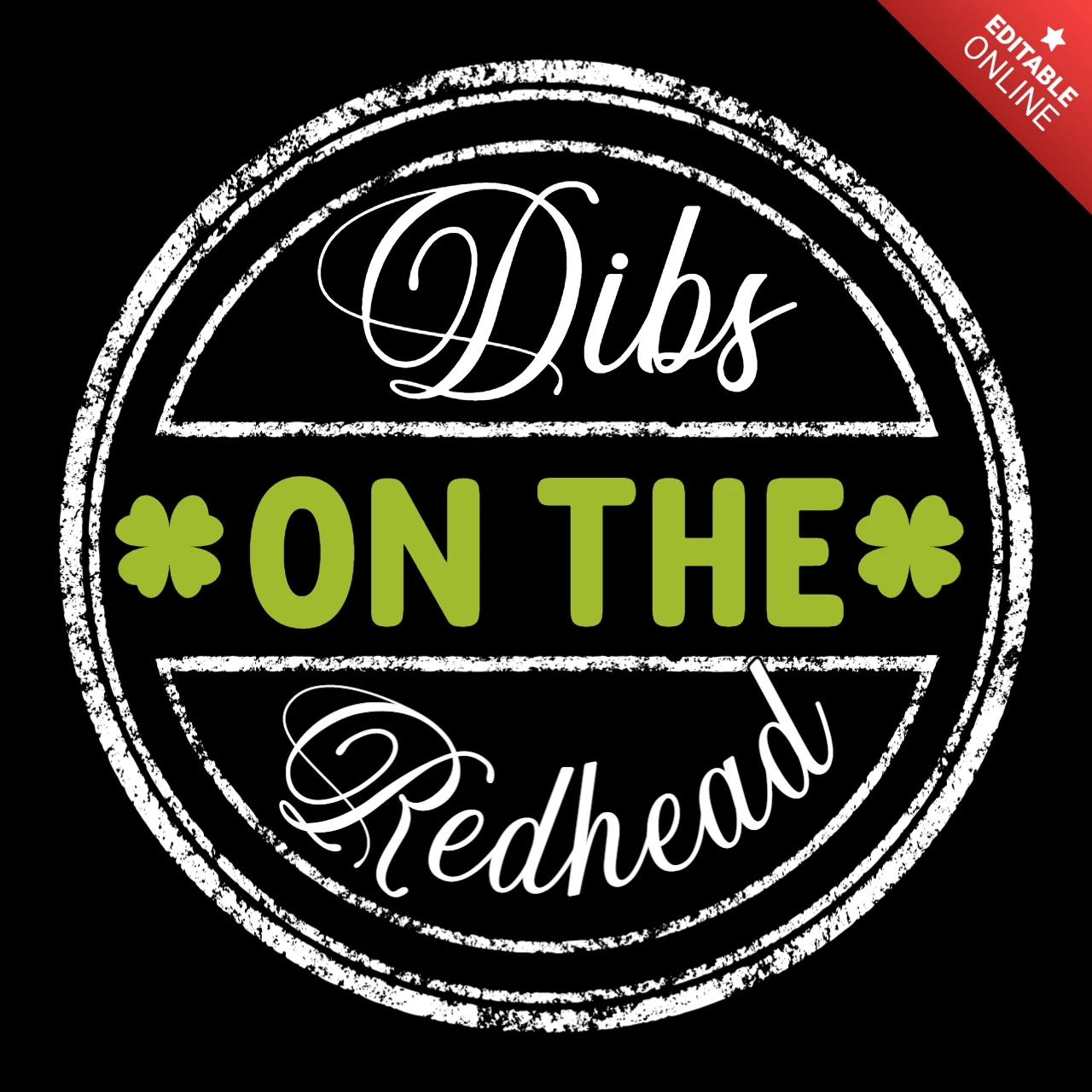 Dibs on the Redhead Vintage Badge Design Template for Apparel
