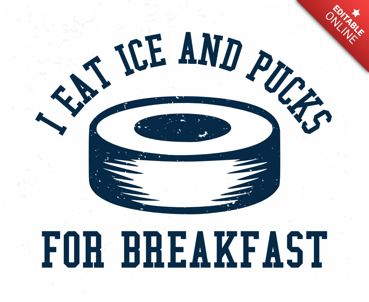 Hockey Puck Vintage T-shirt Design Template
