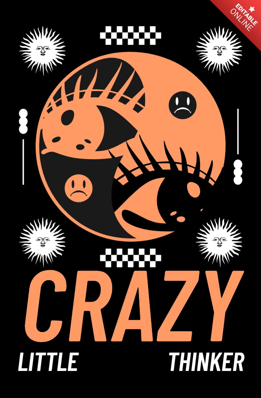 Crazy Little Thinker Graphic Design Template for Apparel
