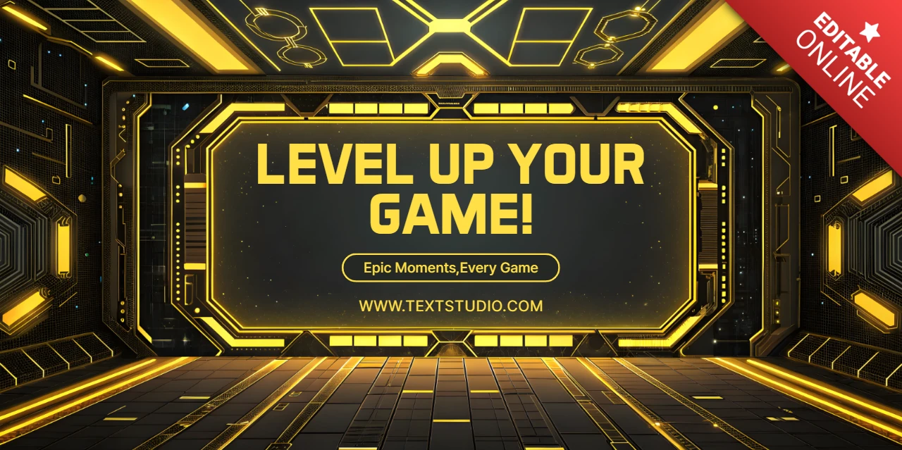 Futuristic Game Design Template with Neon Elements for Epic Moments