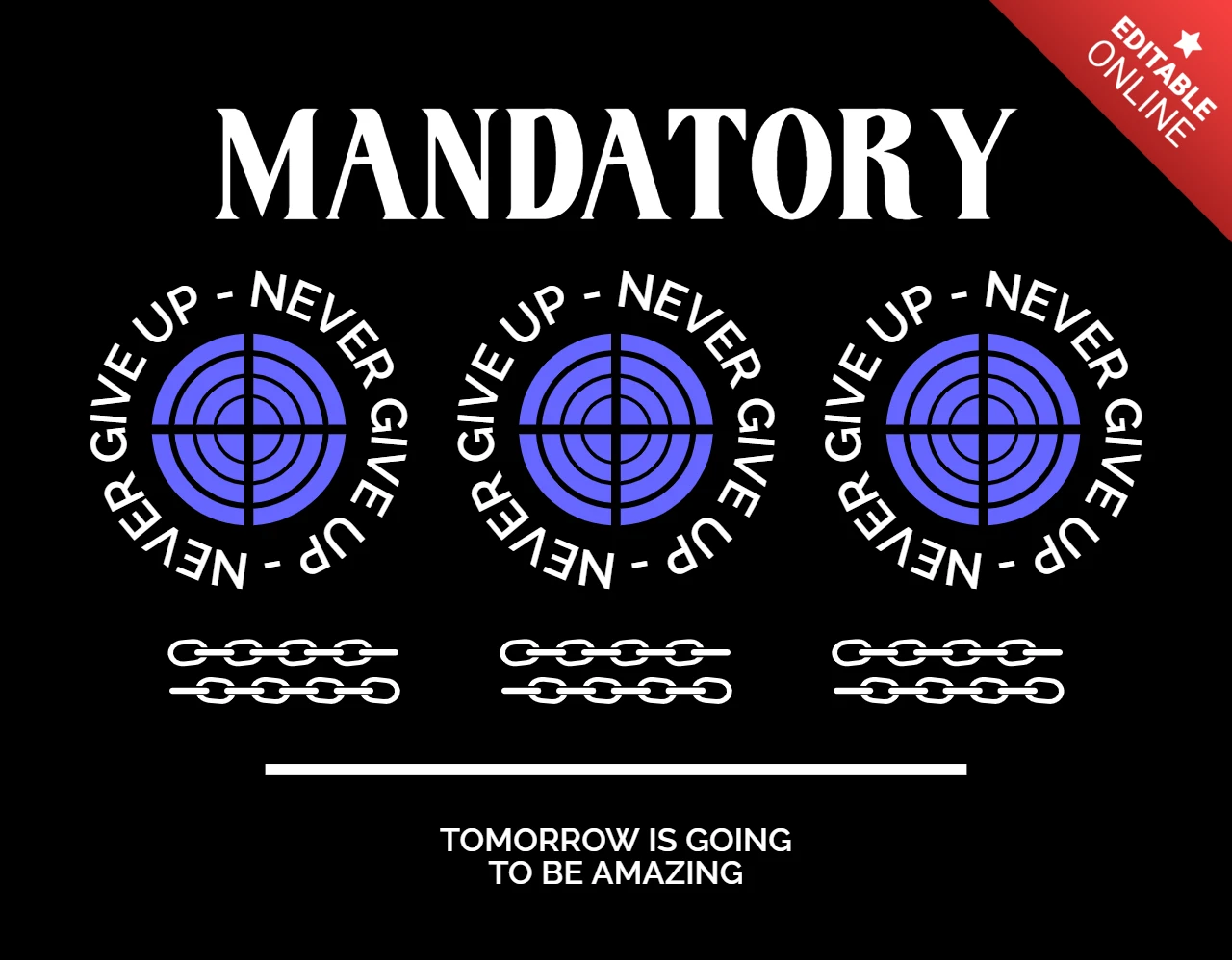 Motivational Quote Design Template for Apparel Featuring Target Graphics and Inspirational Message