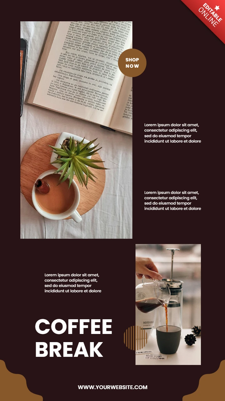 Boutique de café promotionnel instagram story post design template