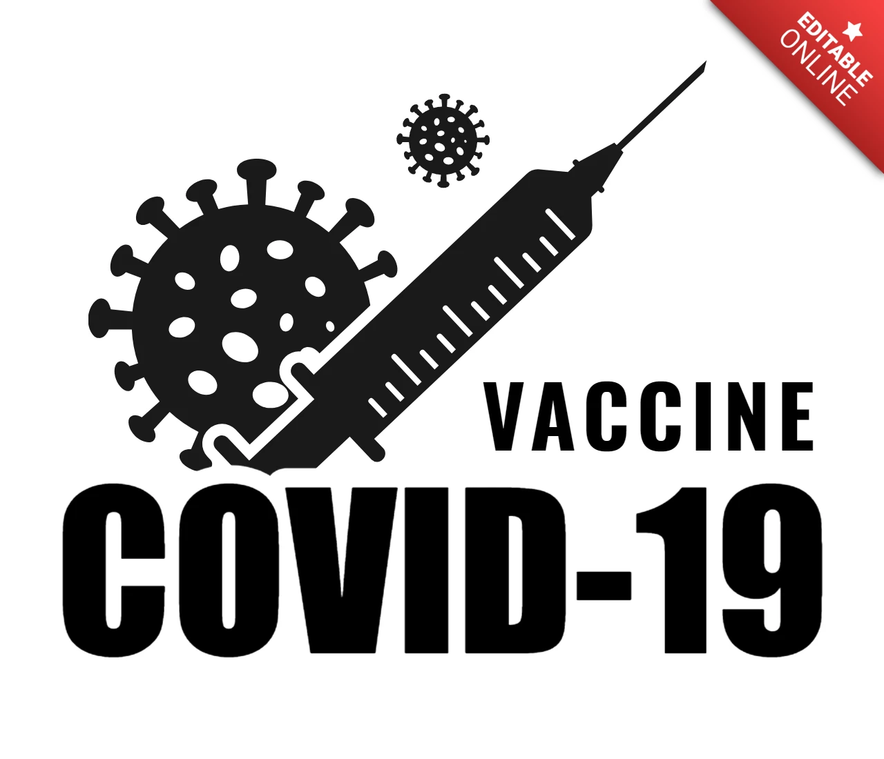 COVID-19 Vaccine Logo Design Template Black