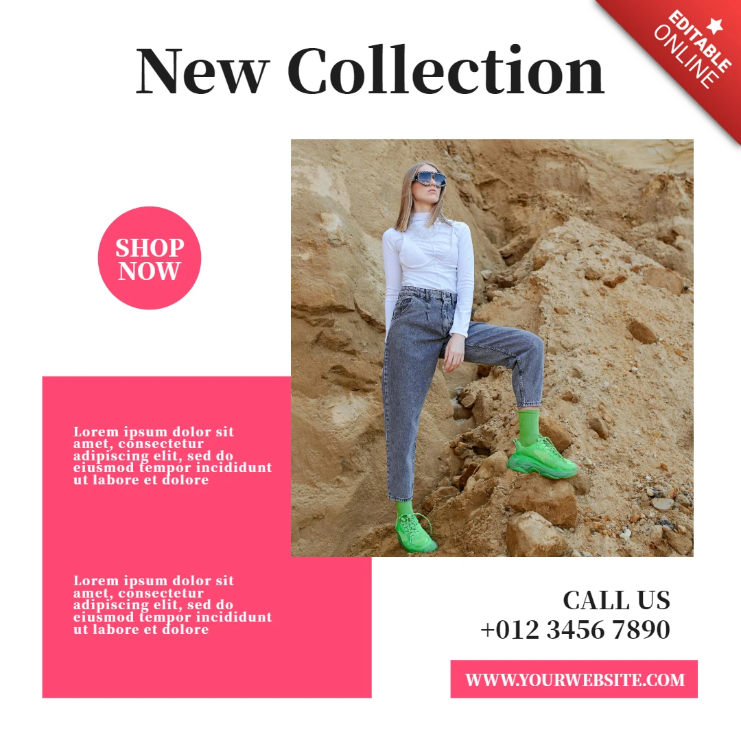 Nouvelle collection de mode vente instagram post design template