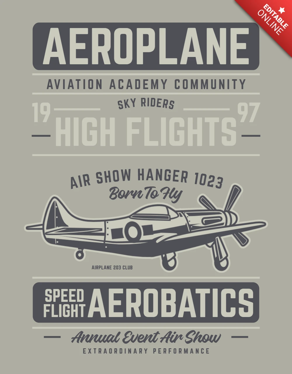 Modèle de conception de t-shirt de l'académie d'aviation