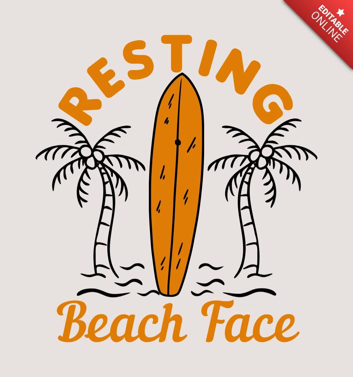 Surfbrett Vintage T-Shirt Design-Vorlage