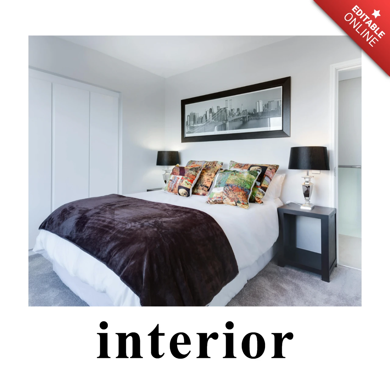 Elegant Minimalist Interior Design Instagram Social Media Post Template