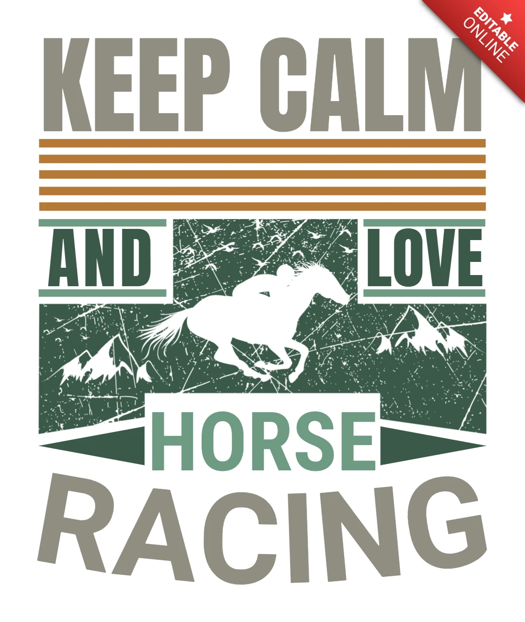 Vintage Style Keep Calm Horse Racing Design Template