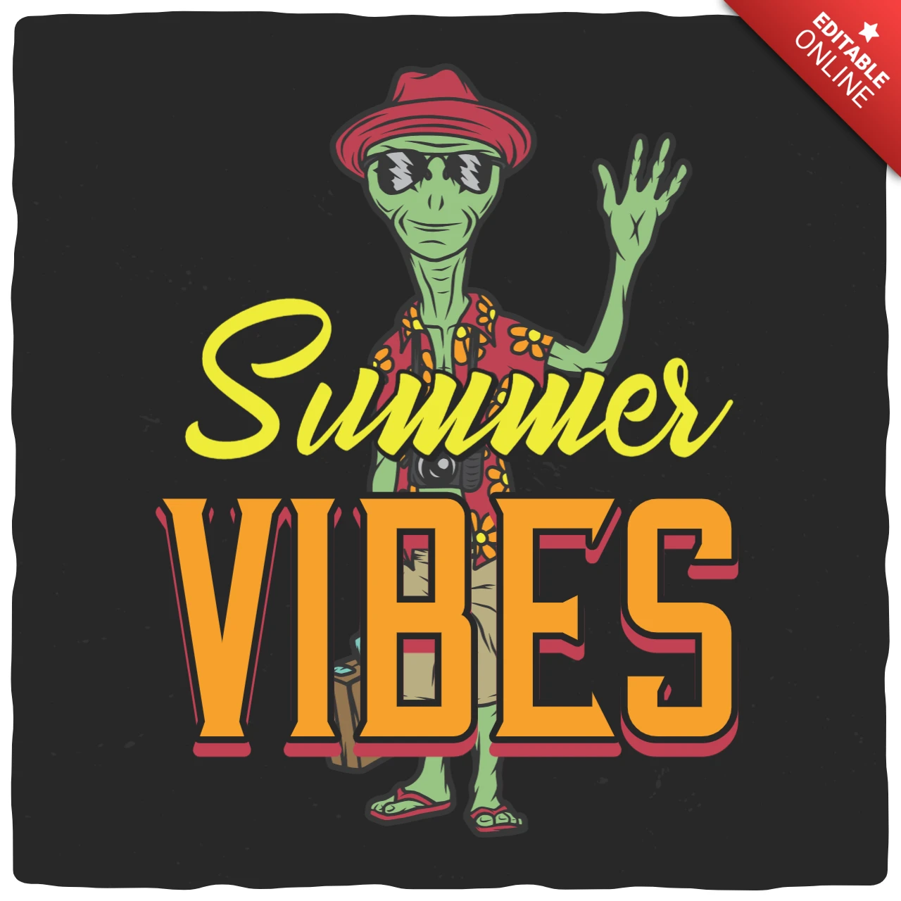 Modello di design per t-shirt Summer vibes alien