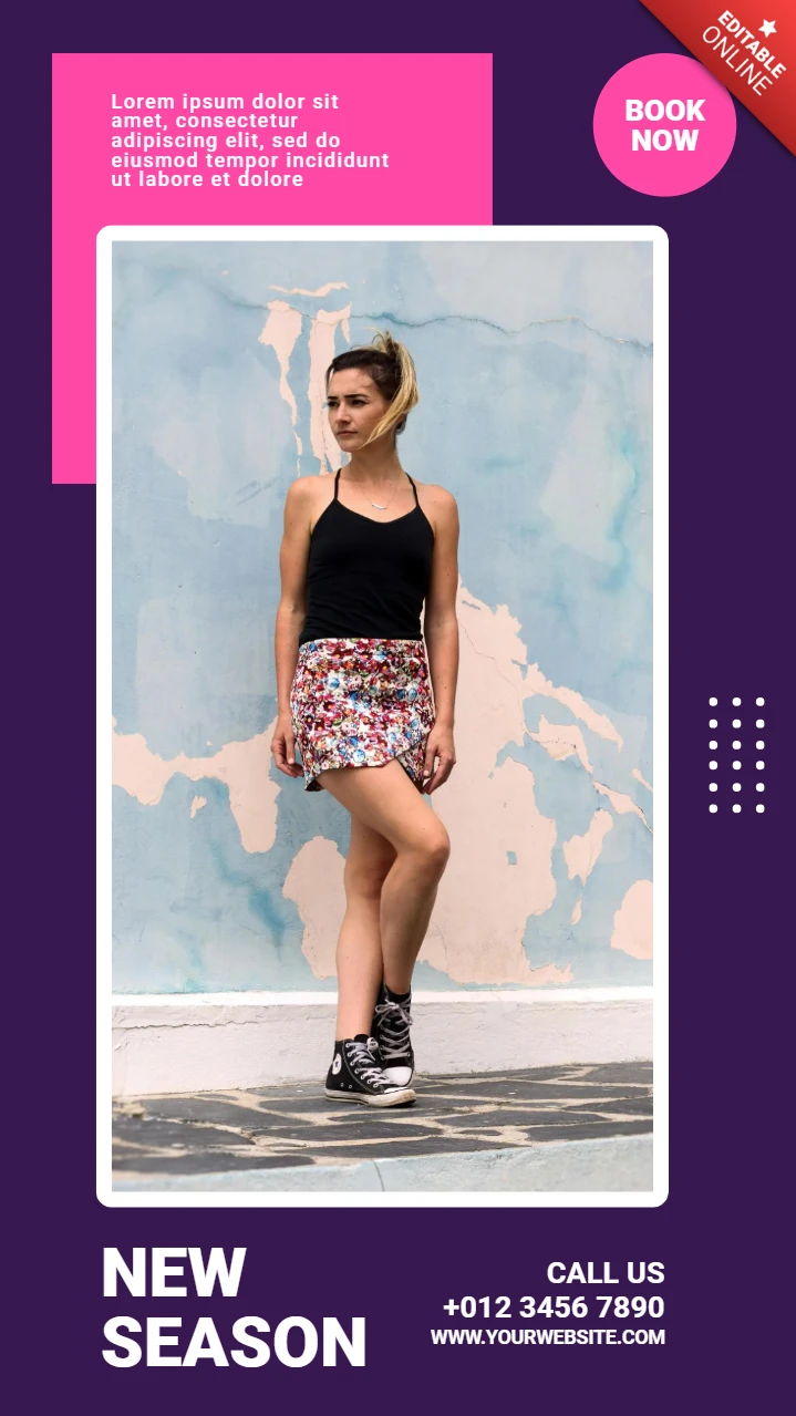 Neue Saison Mode Blog Instagram Geschichte Post Design Vorlage