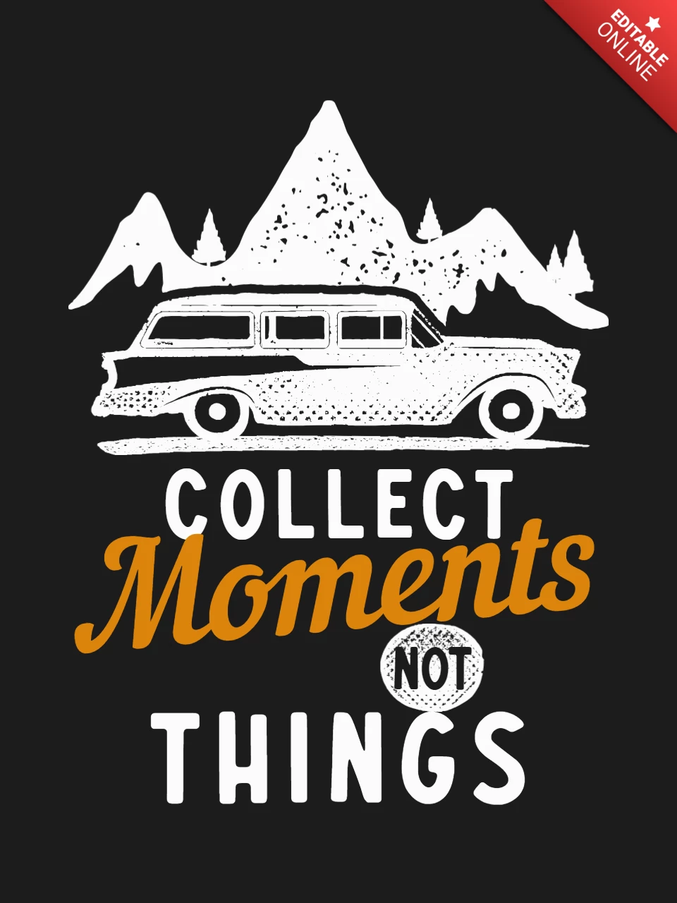 Sammle momente nicht dinge retro t-shirt vorlage design