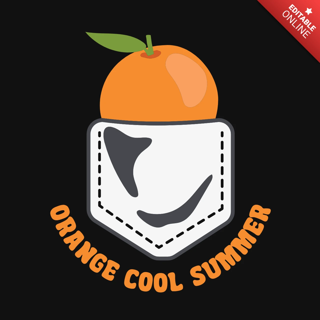 Grappige oranje koele zomer t-shirt ontwerpsjabloon