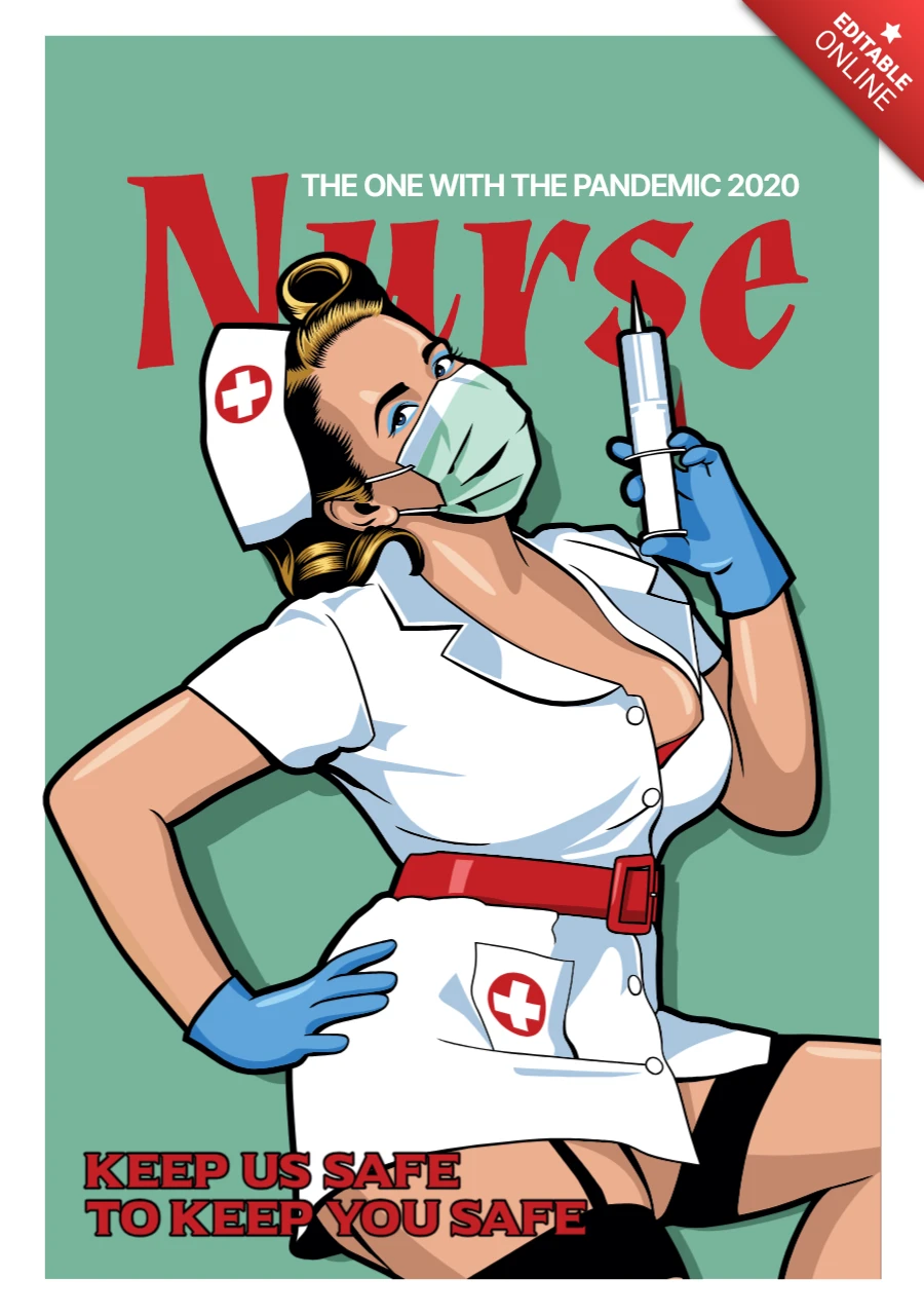 Nurse Illustration Parody Poster Design Template