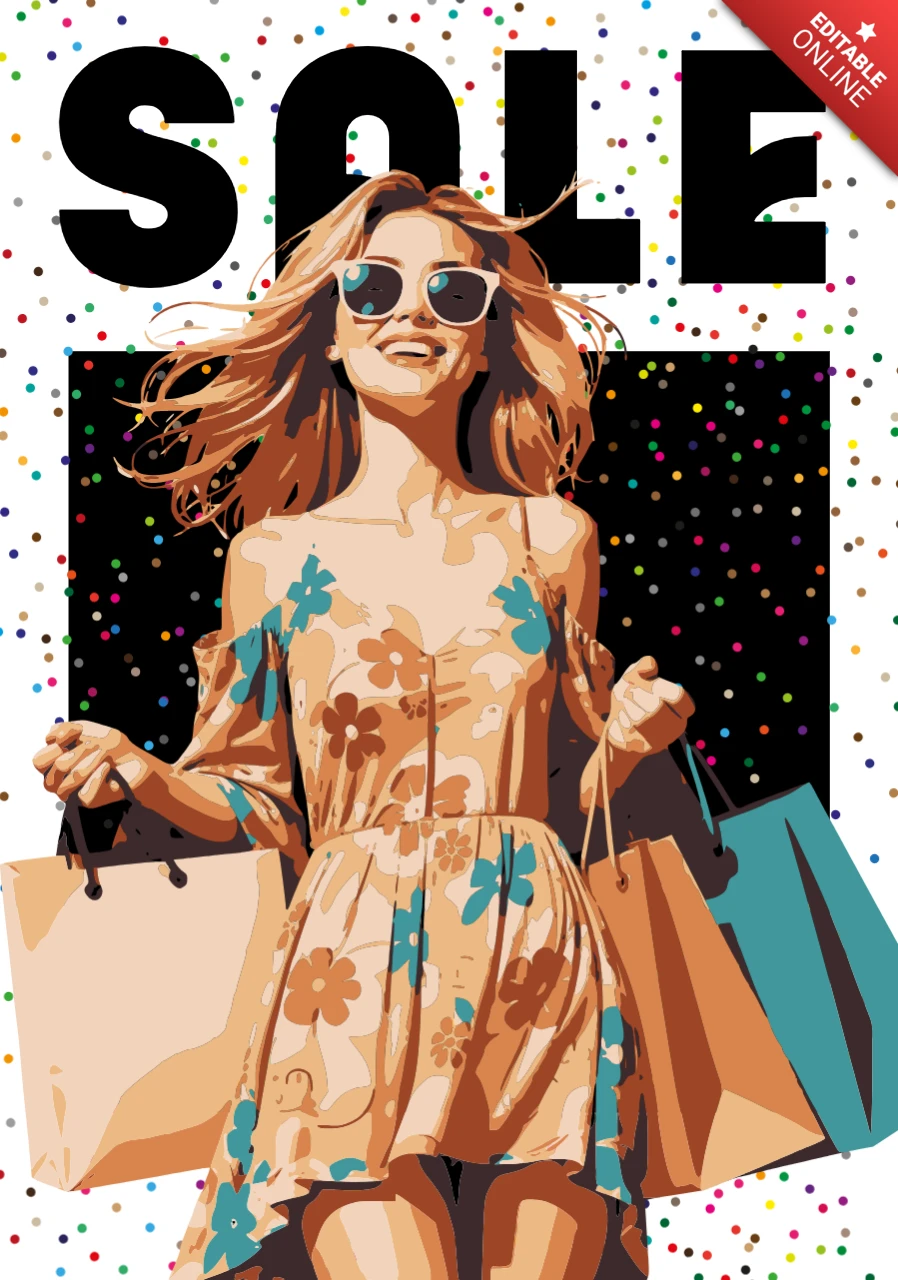 Modelo de design de compras de moda para promoções modernas