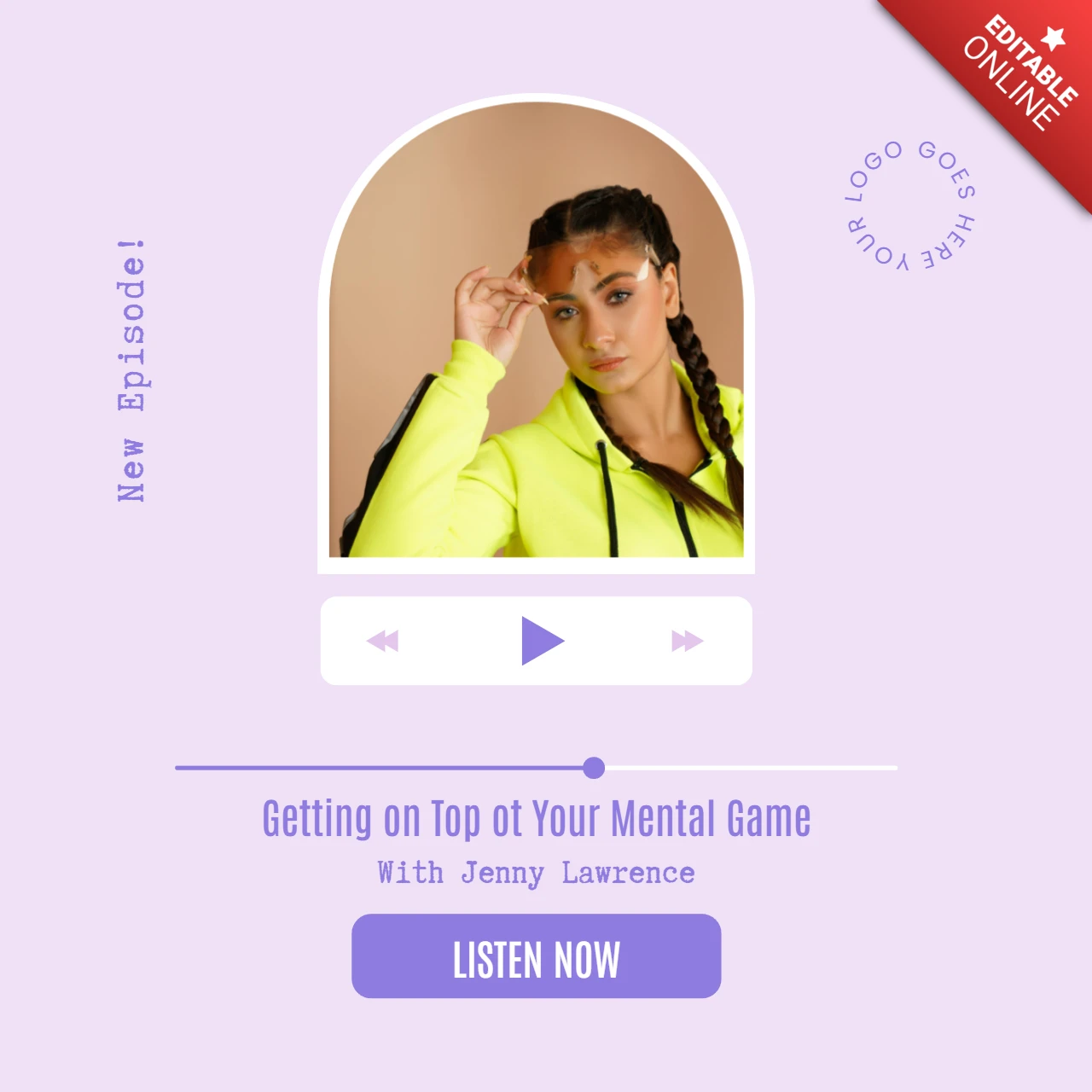 Como melhorar seu jogo mental Modelo de design de postagem de podcast do Instagram