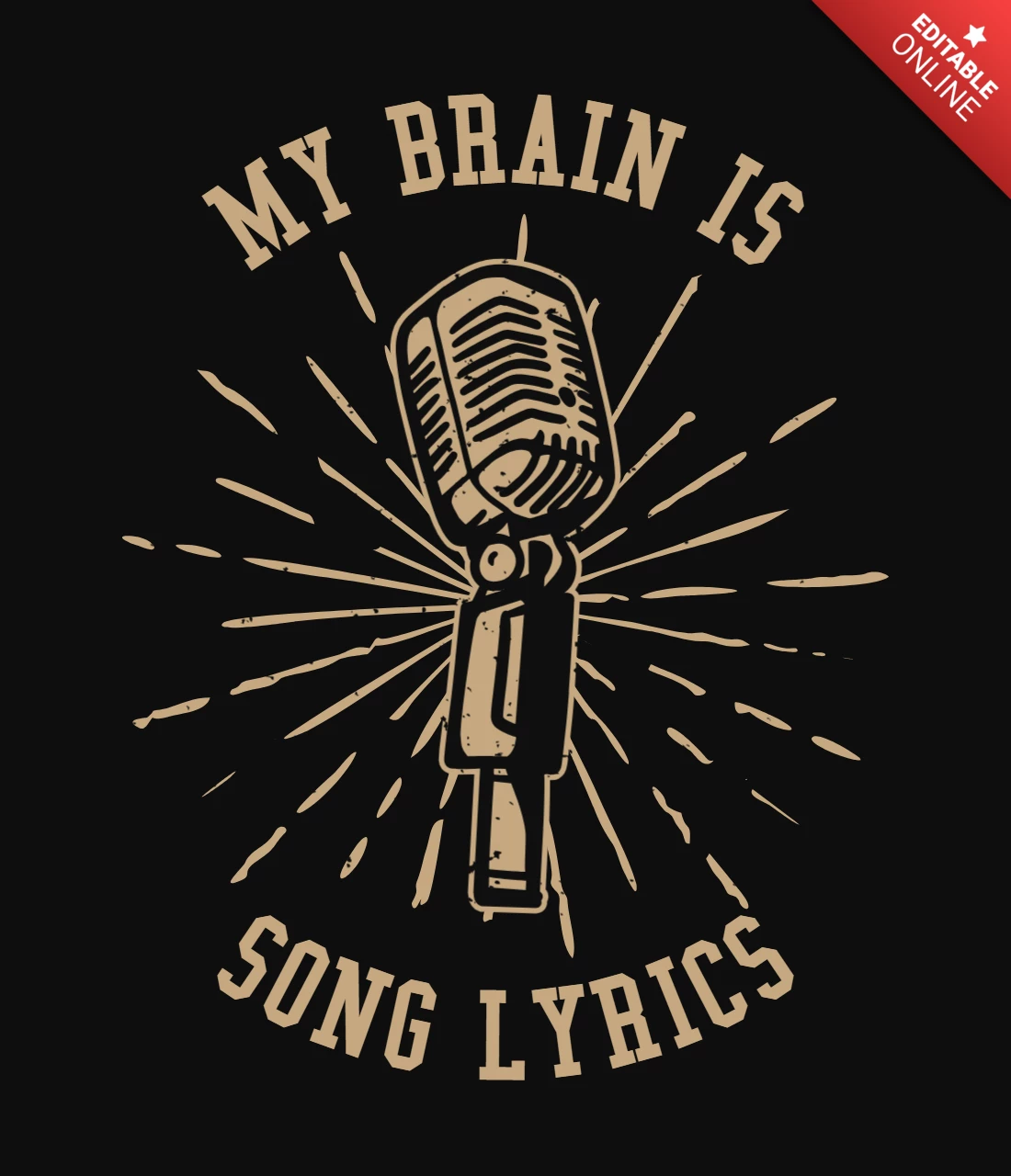 Canción con plantilla de diseño de camiseta vintage de micrófono.