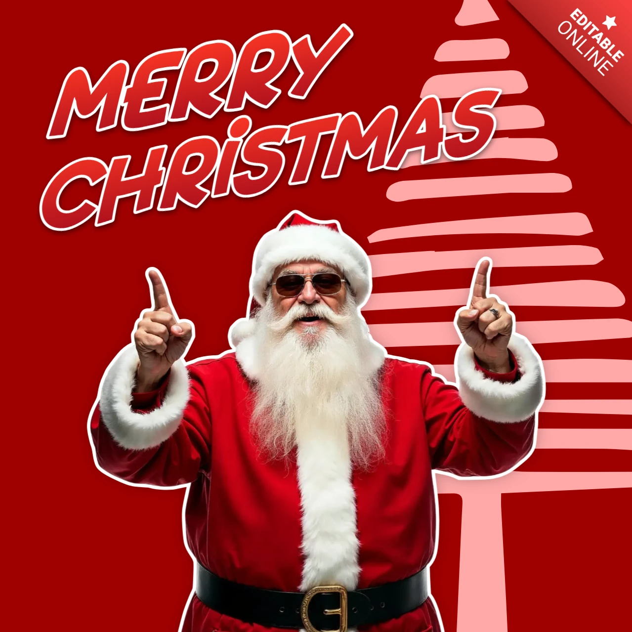 メリークリスマスサンタグリーティングカードデザインテンプレート