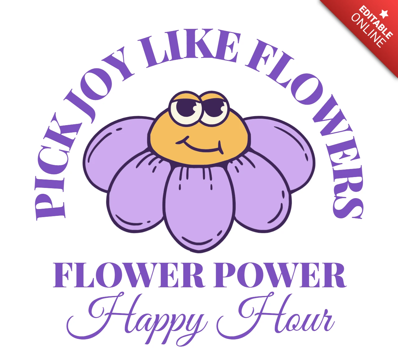 Modello di design floreale stravagante per eventi happy hour