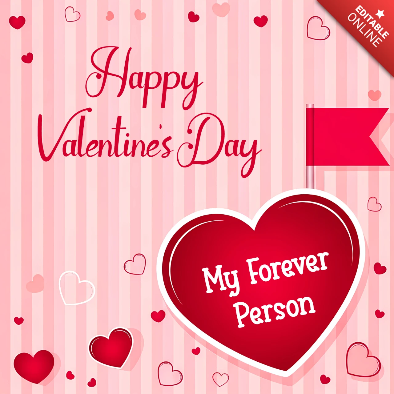 Valentine's Day Heart Design Template for Greeting Cards