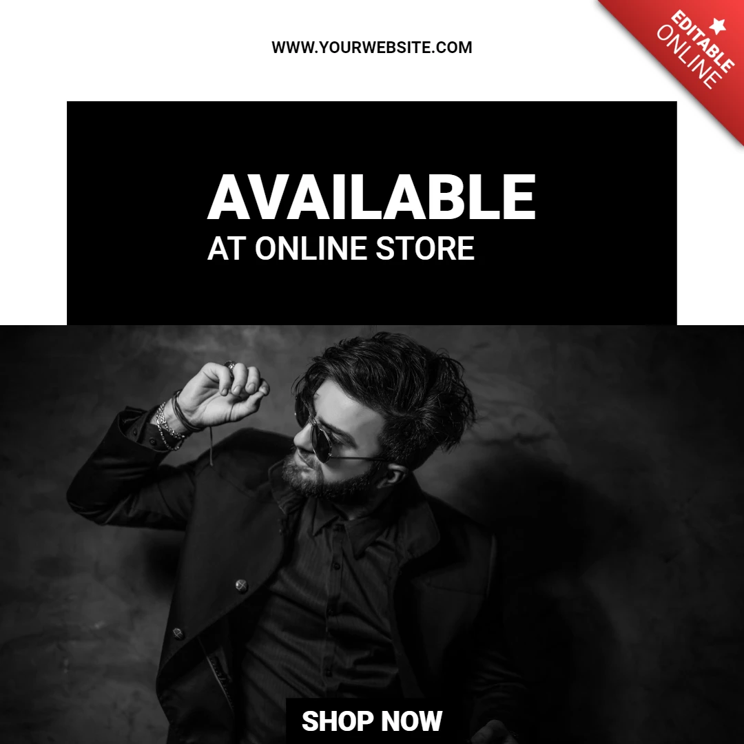 紳士服店ファッションセールのインスタグラム投稿デザインテンプレート